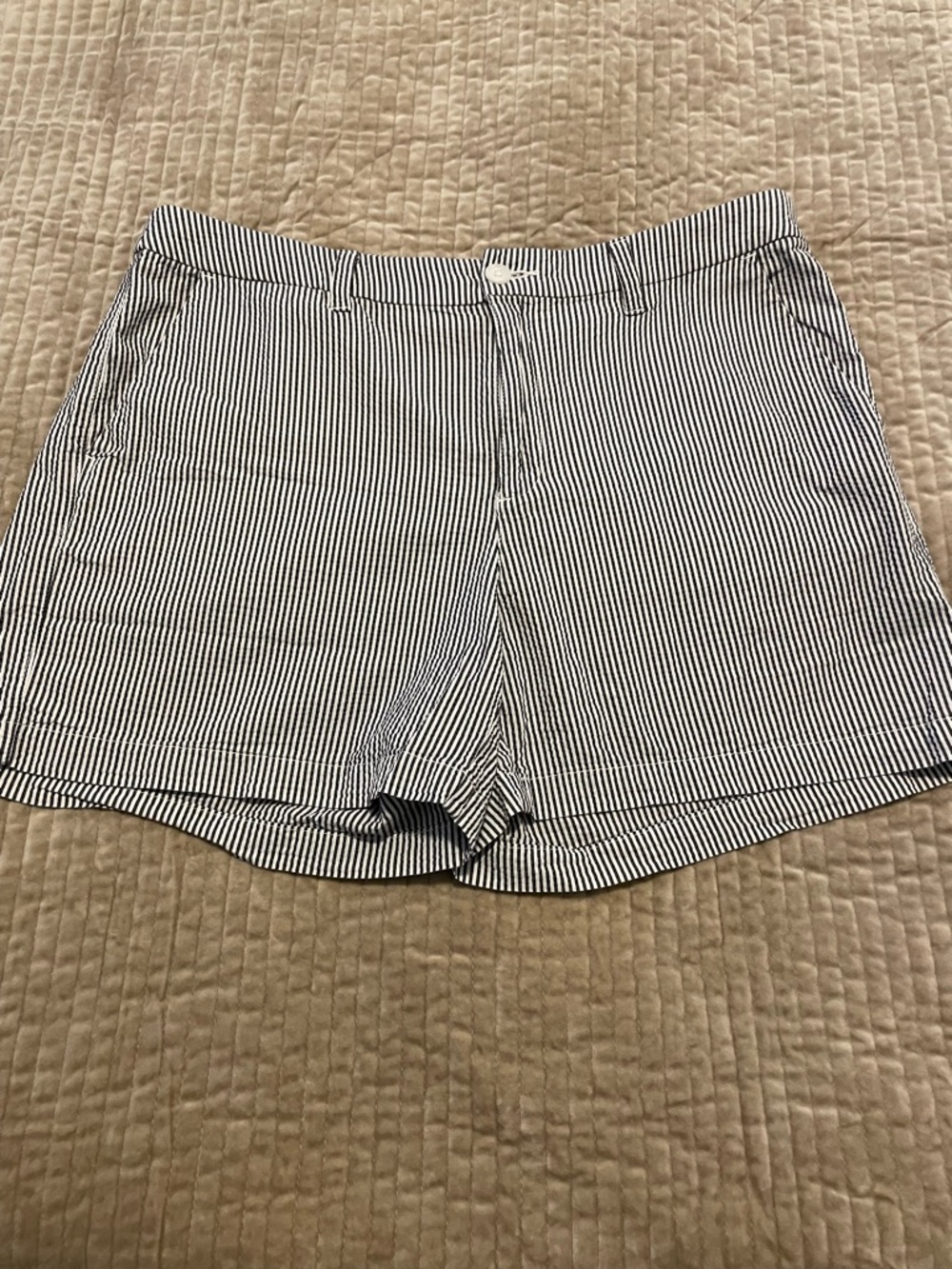 a new day Navy & White Striped Bermuda Shorts